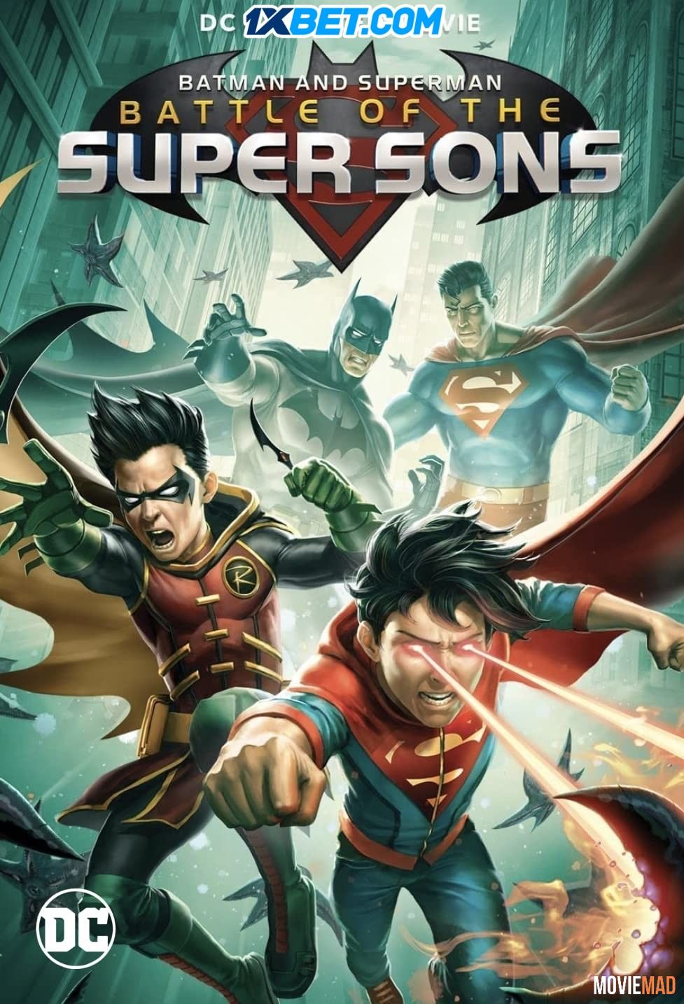 Batman and Superman Battle of the Super Sons 2022 Telugu (Voice Over) Dubbed WEBRip Full Movie 720p 480p